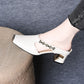 🏖️Summer Specialerbjudanden🌴Kvinnor Casual Metall Square Toe Mid Block Heel Mules