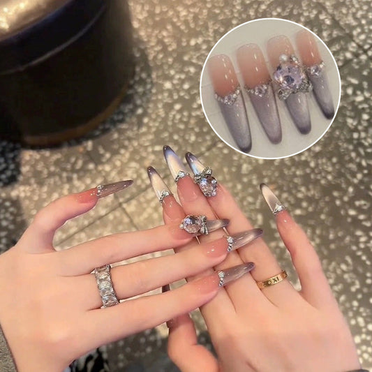 Glitter Long Press On Nails