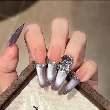 Glitter Long Press On Nails