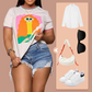 Högmidjade diagonala knapp design råa kanter rivna denim shorts