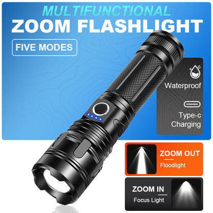 ⚡55 % rabatt🔦Multifunktionell bärbar utomhusficklampa med zoom