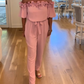 Off-shoulder Overall med Volangdesign