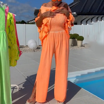 🔥 50 % RABATT! Topp & jumpsuit-set – trendig cut-out design med elegant sommarstil ✨👗