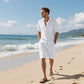 🏖️Summer Specials🌴 Andningsaktiv strandoutfit för män - kortärmad och shorts