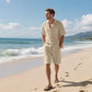 🏖️Summer Specials🌴 Andningsaktiv strandoutfit för män - kortärmad och shorts