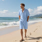 🏖️Summer Specials🌴 Andningsaktiv strandoutfit för män - kortärmad och shorts