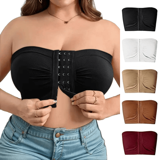 🌞Sommarförsäljning 50% OFF🔥👚Plus Size Strapless Front Buckle andningsbar bh