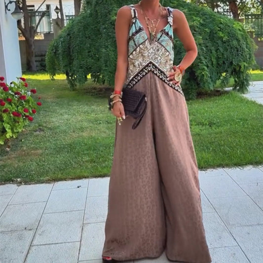 Vintage Chic Overall med Djup V-ringning