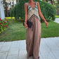 Vintage Chic Overall med Djup V-ringning