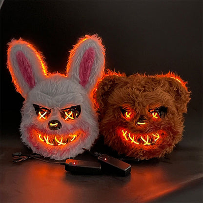 Halloween plysch läskig kanin- och björnmask med blodeffekt
