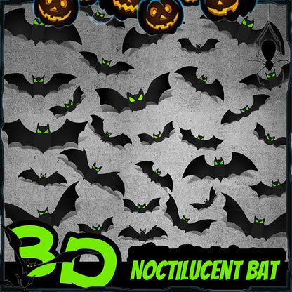 🦇 50% rabatt 🎃 Halloween 3D fladdermus dekorativa klistermärken Set