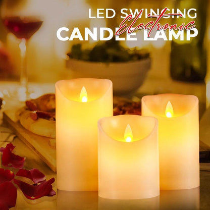 ✨ Elektronisk ljusstake med svängbar LED-låga – skapar en mysig, romantisk atmosfär i alla rum, perfekt för middagar, fester & lugna kvällar 🕯️