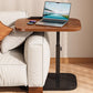 🛋️ Ha allt nära till hands utan att ta extra plats – C-format sidobord med roterande bricka och justerbar design