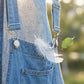 👗 TIDSBEGRÄNSAT 50% RABATT! Dambyxor med vida ben i denim, justerbar axelrem, lös jeansdress