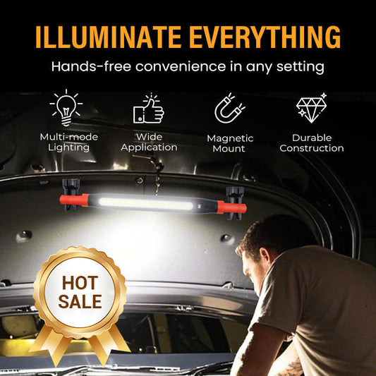 🔥 50 % RABATT!! 🔦 3000LM LED Arbetslampa – kraftfull belysning med magnet, krok och 360° rotation för arbete överallt ✨