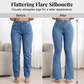 Högmidjade jeans med elastisk vid ben för kvinnor