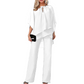 🎉Elegant tvådelat set: blus med asymmetrisk fåll och vida byxor