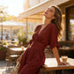 Elegant V-ringad jumpsuit med vida ben