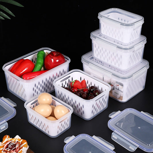 🍓 Fräsch frukt längre – smart 3-delat förvaringskärl med sil för tvätt, förvaring och servering