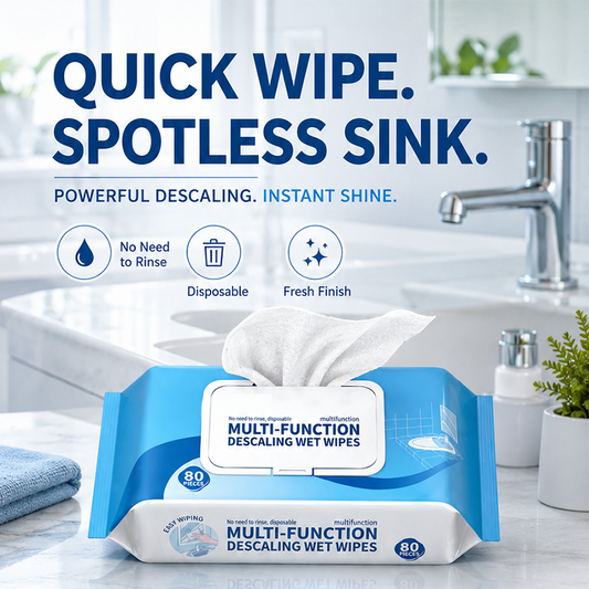 🚿 50% RABATT NU! Kalkborttagningsservetter – kraftfull formula, ingen sköljning & reptålig – perfekt för badrum, kök och kromytor ✨🧼