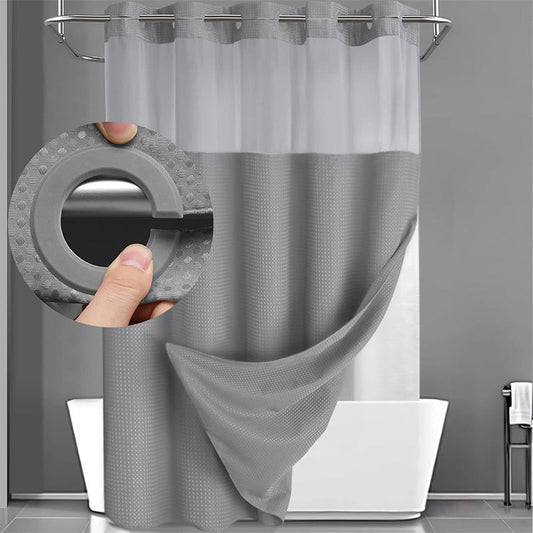 🚿 Elegant duschdraperi med våffelstruktur – skyddar badrummet och lyfter inredningen