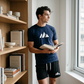 🏃 50% RABATT! ✨ Herr Sommarset – Geometriskt mönstrad T-shirt med korta ärmar & dragsko-shorts | Andningsbart & Stilrent 🌊