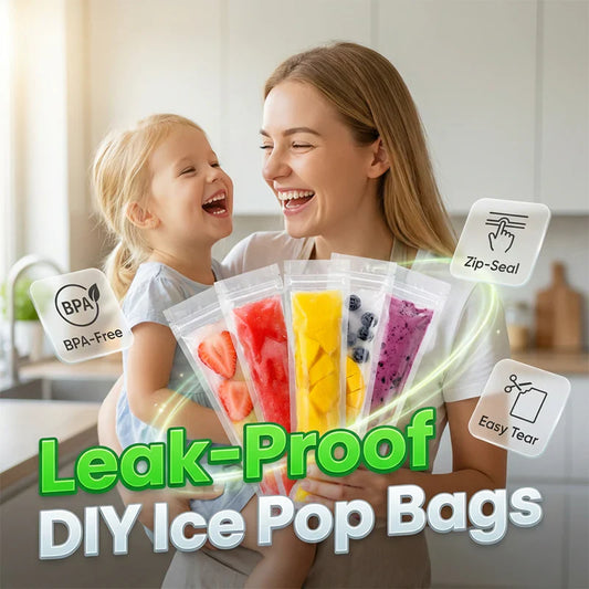 ✨ Återanvändbara zip-påsar för hemmagjorda isglassar – perfekt för barn och varma dagar 🍦