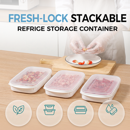 🎁 KÖP 1, FÅ 1 GRATIS! Stapelbar kylskåpsbox med lock – smart förvaring för grönsaker, frukt och matvaror 🧊