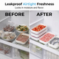 🎁 KÖP 1, FÅ 1 GRATIS! Stapelbar kylskåpsbox med lock – smart förvaring för grönsaker, frukt och matvaror 🧊