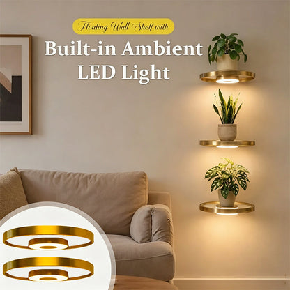 🎉 2026 Rea — Över 27 000 Sålda!  Svävande Vägghylla med Inbyggd Ambient LED-belysning – Modern Växtdisplay 💥