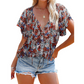 ✨ Blommig V-ringad blus – feminin stil för vardag, arbete och fritid 🌷