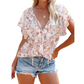 ✨ Blommig V-ringad blus – feminin stil för vardag, arbete och fritid 🌷