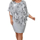 👗 50% RABATT NU! 🌸 Dam Blommig Cape Bodycon Klänning – Elegant Cape & Bodycon Passform – Perfekt för Bröllop, Fester & Speciella Tillfällen ✨