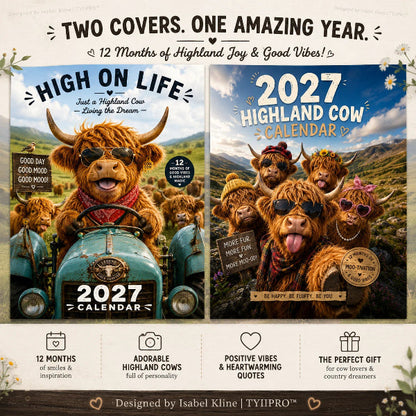 🐮 Ge hemmet mer personlighet – charmig Highlandko väggkalender för 2027