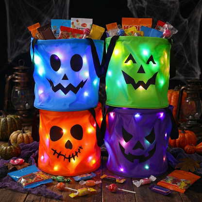 🎃 Lys upp godisjakten – LED-belyst Halloweenhink som gör bus eller godis ännu roligare