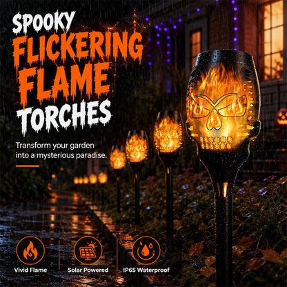 💀 Skapa en kuslig Halloweenstig – solcellsdrivna dödskallelampor som lyser upp trädgården i mörkret