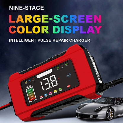 🔋 BLIXTERBJUDANDE: 50% RABATT! ⚡ Intelligent Bilbatteriladdare 12V 6A – 9 Steg & Pulsreparation – LCD-färgdisplay för Bly-Syrabatterier 🚗