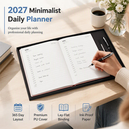 📘 Planera 2027 enklare – minimalistisk daglig planner för bättre struktur, fokus och överblick