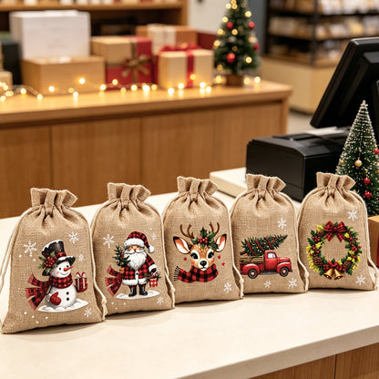 🎄 Spara 50 %! Gör julklapparna finare på några sekunder – praktiska julklappspåsar med dragsko