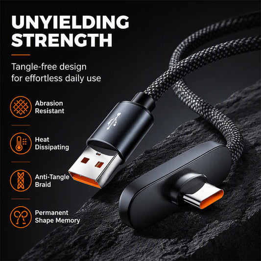 ⚡ 50 % RABATT! Ladda med full kraft utan att kabeln är i vägen – 100 W Type-C-kabel med 90° vinkelkontakt