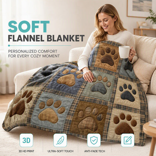 🐾 50 % RABATT! Mysigare höstkvällar med tassar – mjuk flanellfilt för soffa och säng