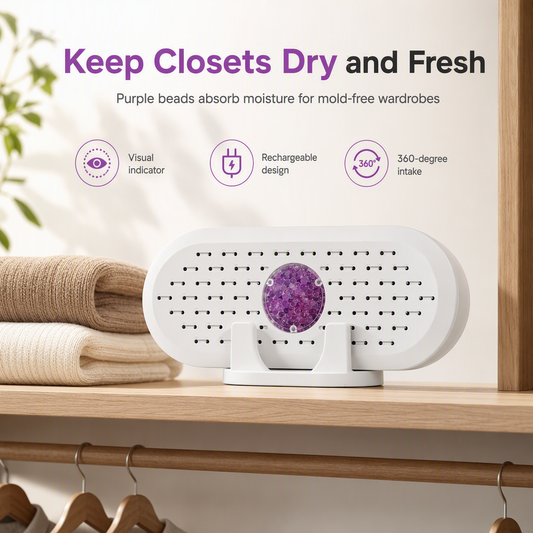 💦Köp 2 få 1 gratis🔥! Mini-avfuktare för hemmabruk – återanvändbar, USB-driven & visuell fuktindikator – torrt och fräscht i varje garderob ✨