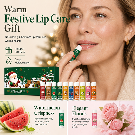 🎄 50 % RABATT! Fuktgivande läppbalsam i julpaket – perfekt som julklapp