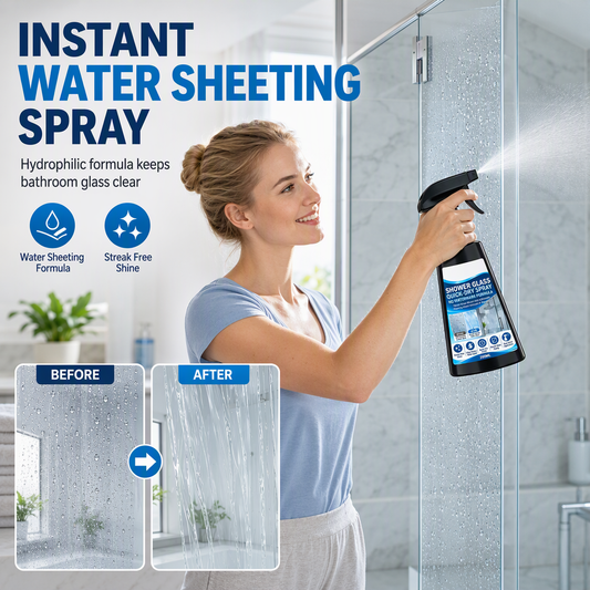 🚿 Snabbtorkande rengöringsspray för duschglas med rengöringsduk