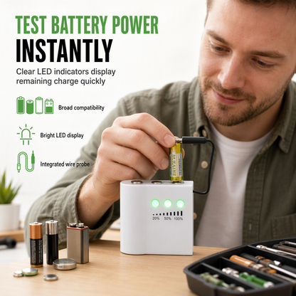 🔋 Kontrollera batteriet på sekunder – batteritestare med tydlig LED-indikator