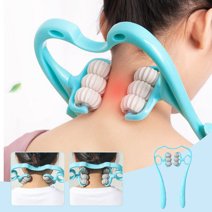 💆‍♂️ 50 % RABATT! Anpassa trycket själv – manuell nackmassager med roterande massagebollar