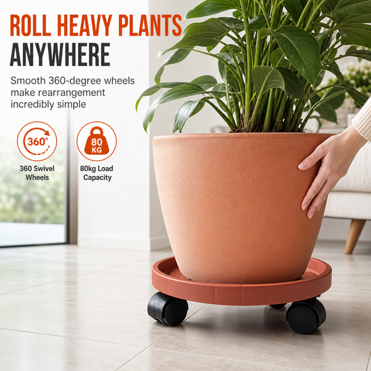 🌿 50 % RABATT! Rulla blomkrukorna dit du vill – krukvagn med 360° svängbara hjul
