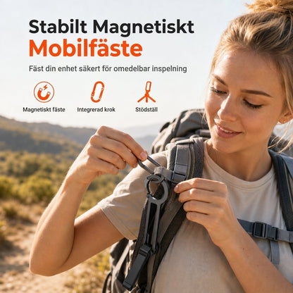 📢📢50% RABATT NU!!🔥Bärbar karabinhållare för telefon och magnetisk selfiepinne stativ för resefotografering