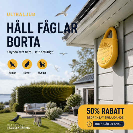 🔥 Slipp oönskade fåglar och djur – kompakt ultraljudsskrämma alltid nära till hands