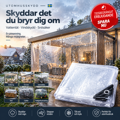 🌧️ Skydda utan att stänga ute ljuset – kraftig transparent presenning för väderutsatta ytor